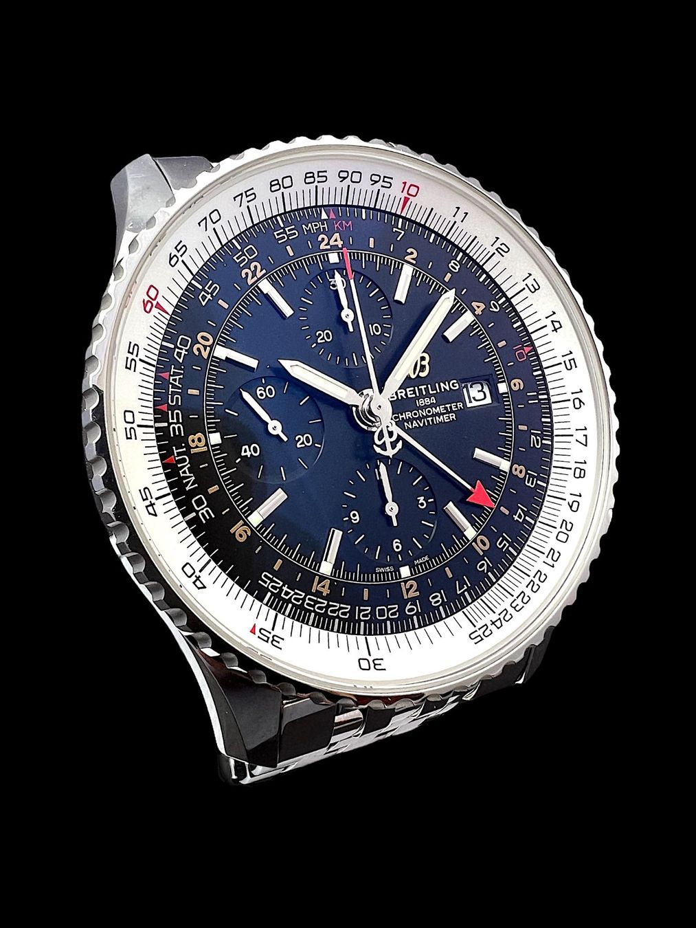 Breitling Orologi: Breitling Navitimer GMT Chrono Automatic 46mm Fullset *U692 – Usato da Zürich venduto da GalerieInauen 3