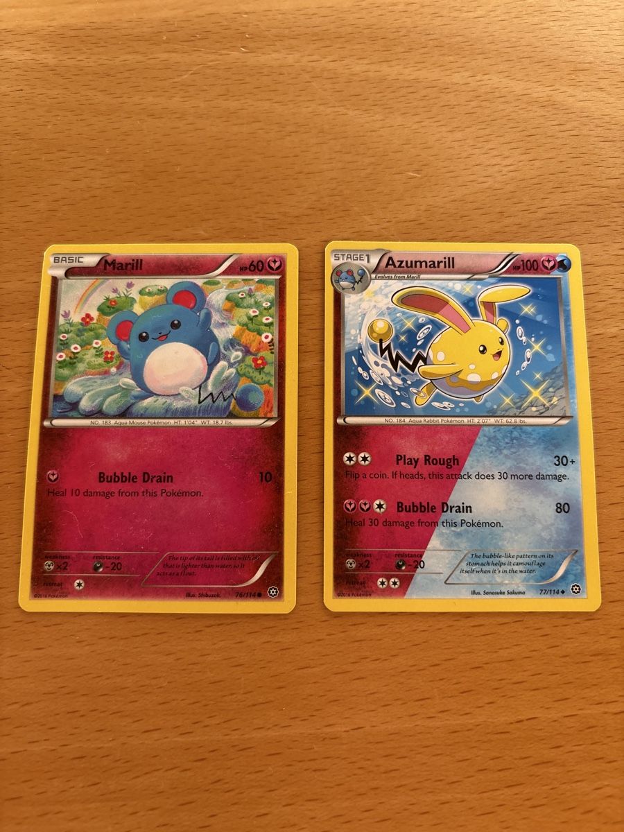 Pokémon Sammelbilder & Trading cards: 2 Pokemon Karten, Marill & Azumarill – Gebraucht aus Balsthal von Sven.sch