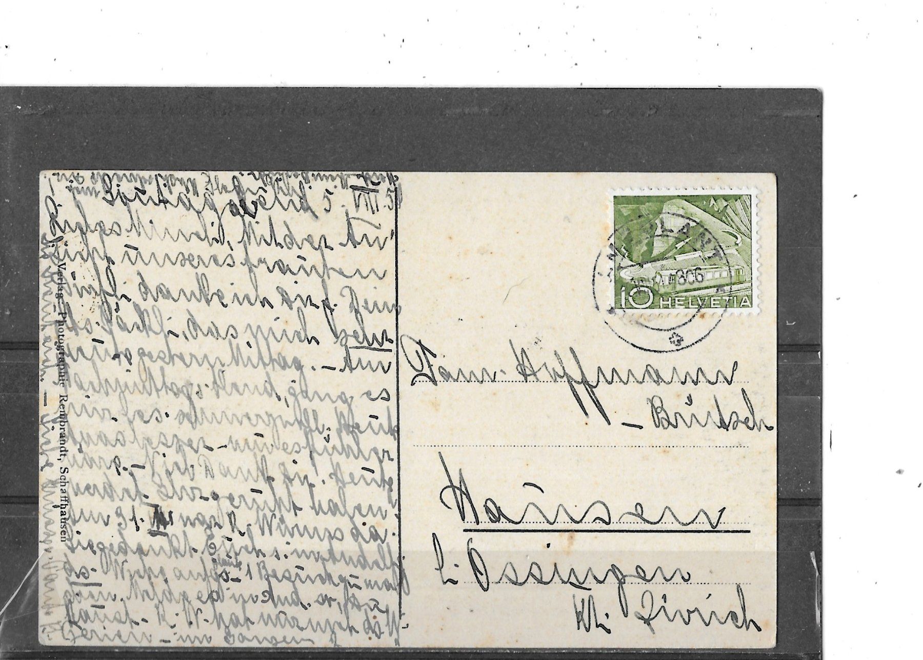 Cartoline postali: SH Gruss aus Hemishofen 1951 – Usato da Schocherswil venduto da Wilare 1