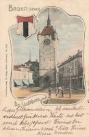 Baden Schweiz der stadtthurm litho