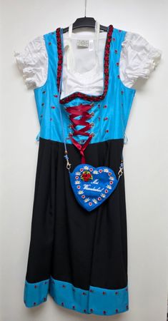 Dirndl, Damen-Tracht, Oktoberfest, Wiesn, blau-schwarz, 40