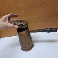 Versand Ok! Antike Pfanne, spezieller Deckel +  Holzgriff