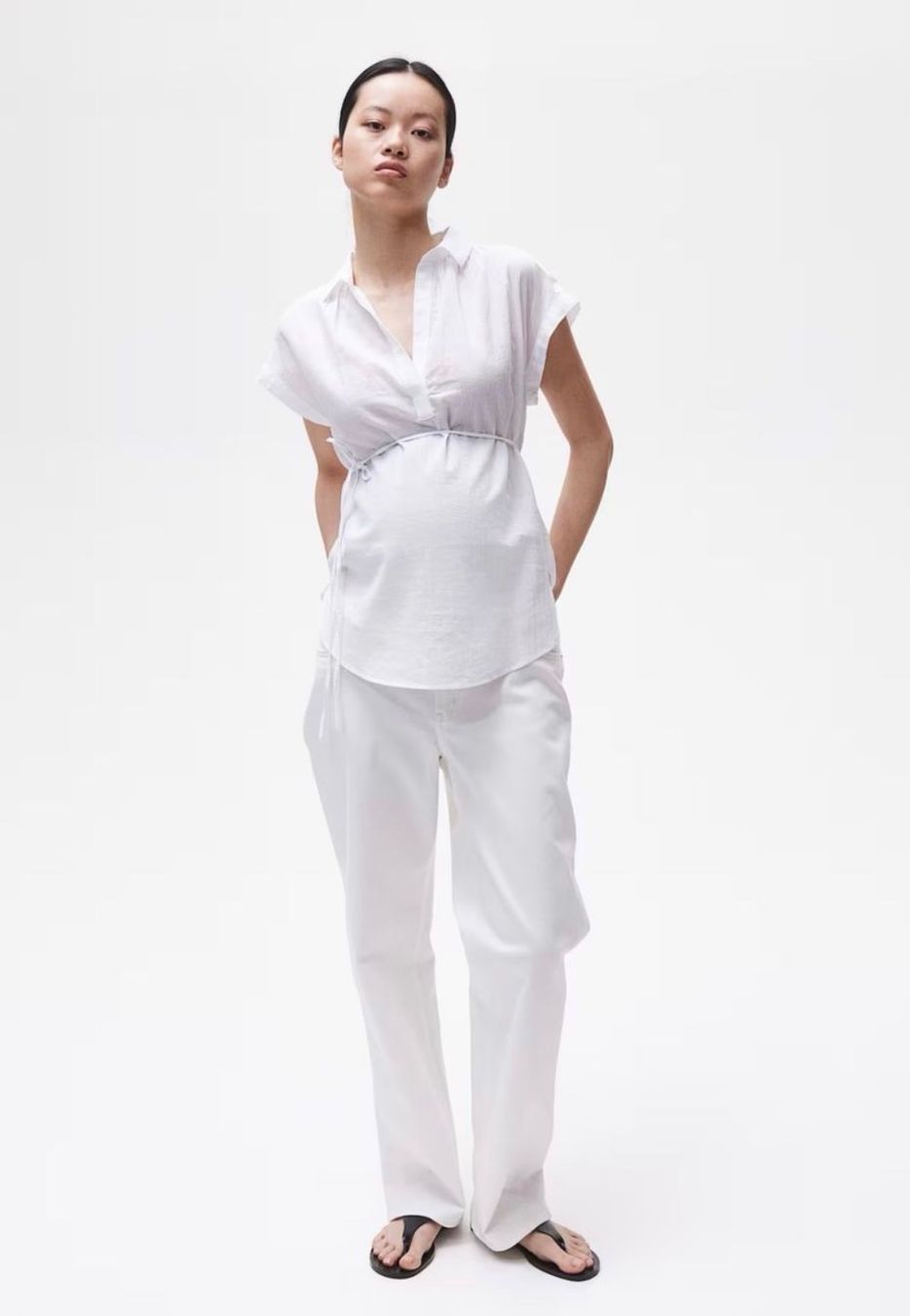 H&M Camicette: MAMA Bluse Bindegürtel weiss Umstandsmode Baumwolle M – Nuovo e nell'imballaggio originale da Luzern venduto da sunnymountain33 1