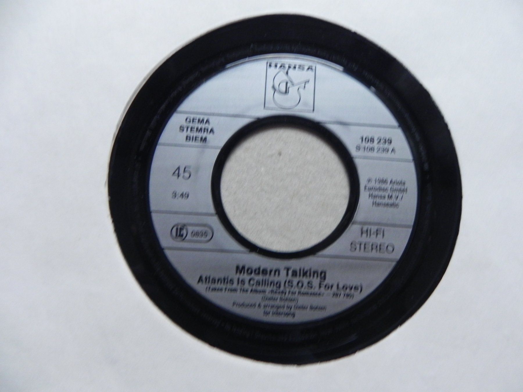 Schallplatten: Single 7" DE Pop Duo Modern Talking 1986 Atlantis is Calling – Gebraucht aus Siebnen von krimsie 2