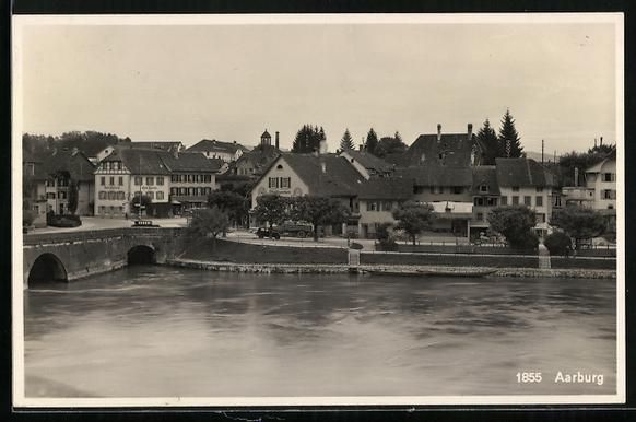 Cartoline postali: AK Aarburg, Uferpartie mit Cafe Central – Usato da Berlin venduto da bartko-reher