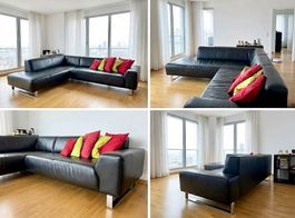 Hochwertiges Premium-Ledersofa (L-Form)
