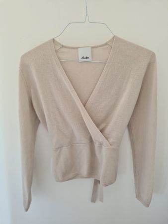 Damen Wickelpullover Allude beige Grösse S 
