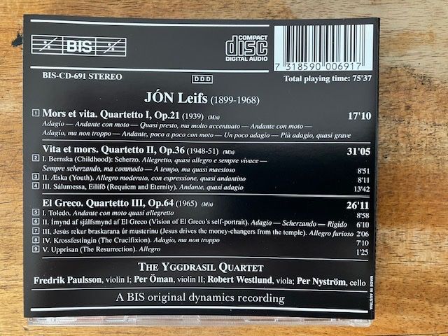 CDs: BIS CD: Jon Leifs Streichquartette 1-3 – Neuf (Voir description) à St. Gallen par octavian17 1