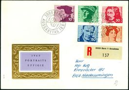 1969_FDC mit SBK 471-475; Portrait I; R Brief; gelaufen