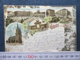 KASSEL CASSEL  HESSEN BRD 4BILD-LITHO 1893 REICHSPOST