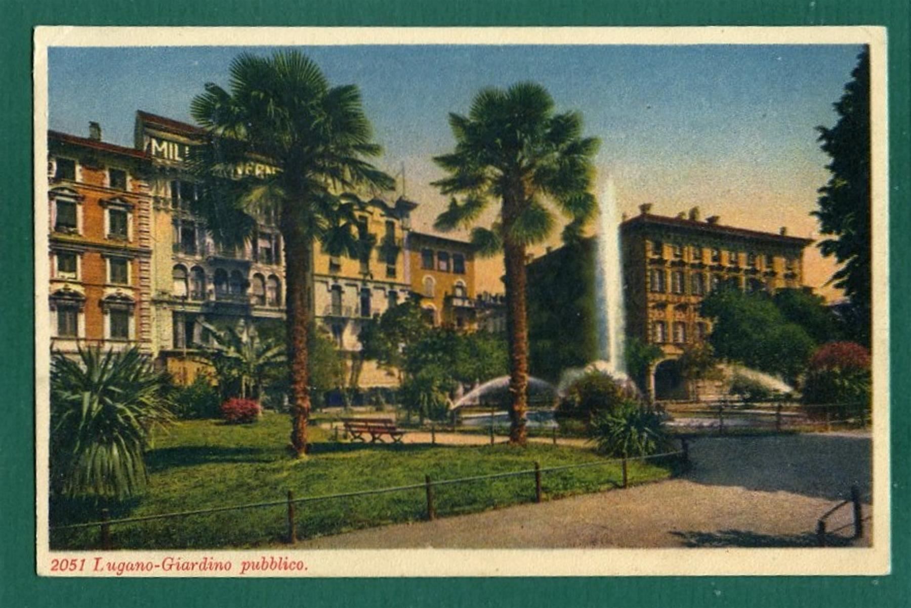 Cartoline postali: Lugano, Giardino pubblico, ungelaufen – Usato da Sargans venduto da Hausi1951