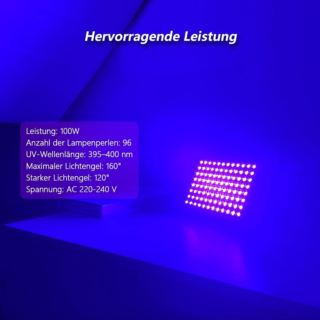 Lampade: 100W LED UV Schwarzlicht Strahler – Nuovo e nell'imballaggio originale da Châtelaine venduto da topshop.switzerland 8