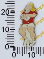 Pin stolzer blonder Fussballer Nummer 1