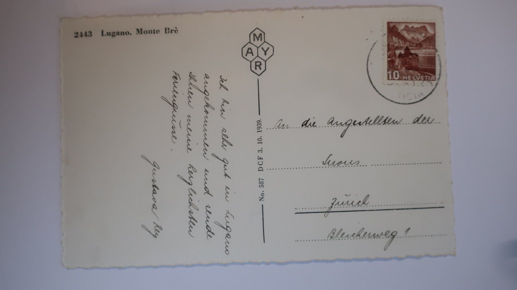 Cartoline postali: Lugano Monte Brè N° 2443 – Usato da Cormoret venduto da Pascalll2001 2
