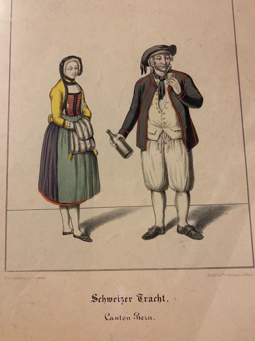 Stiche: Alte Bild Schweizer Tracht Canton Bern – Gebraucht aus Lanzenhäusern von vic63 1