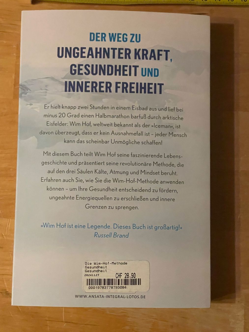 Libri: Wim Hof Methode - Die Kraft der Kälte entdecken – Usato da Sent venduto da ManuelB07 1
