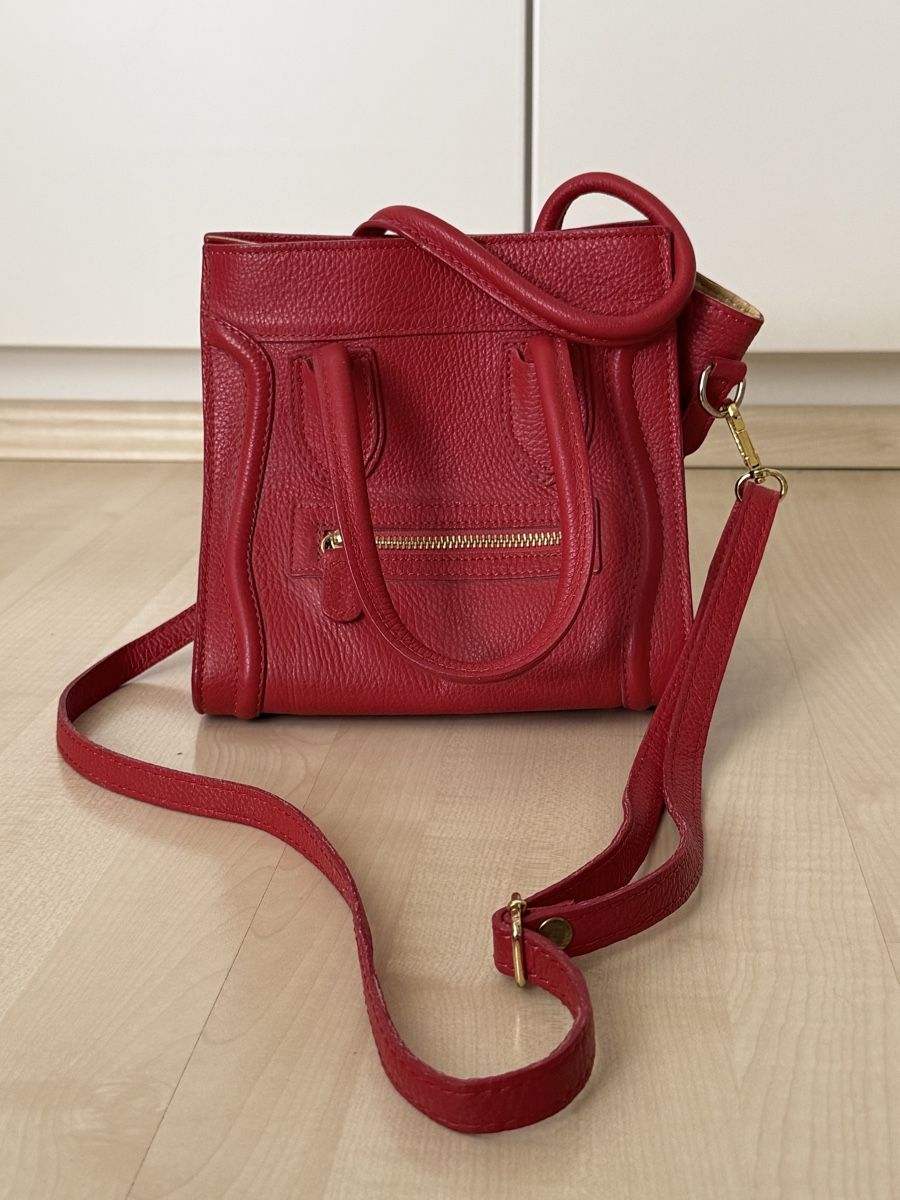 Borse da donna: Rote vintage Ledertasche mit Schulterriemen – Usato da Neerach venduto da lar_tkp2 3