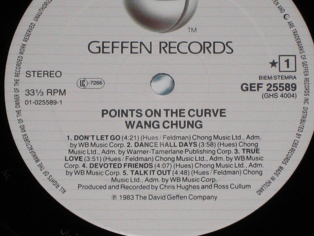 Dischi in vinile: LP - WANG CHUNG - POINTS ON THE CURVE – Usato da Steckborn venduto da Quo7 1