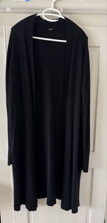 Gilet cardigan long noir femme coupe ouverte Someday 