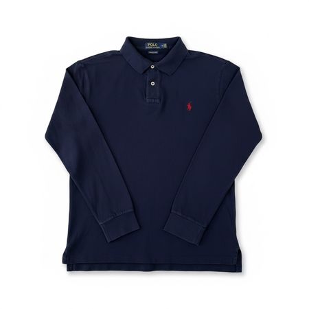 Polo Manches Longues Ralph Lauren Custom Slim Fit Bleu M #37