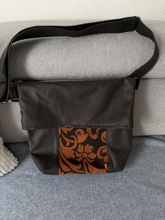 Wende/Umhängetasche braune-orange, Handmade