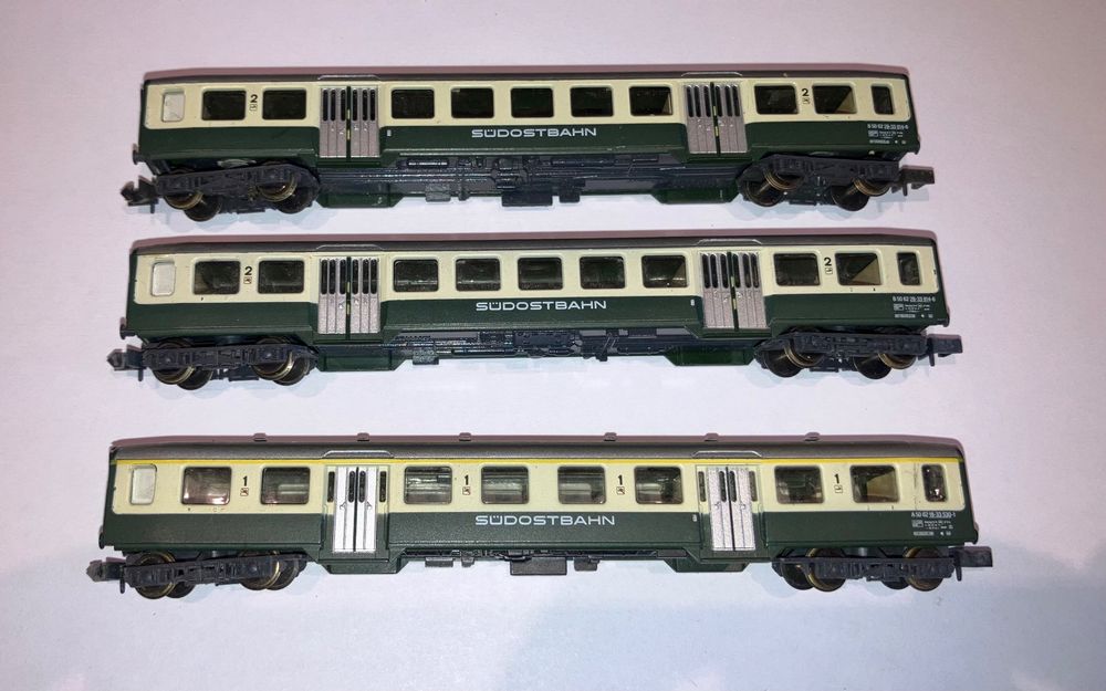 Lot RIVAROSSI De 3 Voitures SNCF 2ème Classe – Échelle N – Boîte D'origine - Occasion