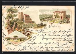 Litho Habsburg, Weg zur Burg, Gartenidyl