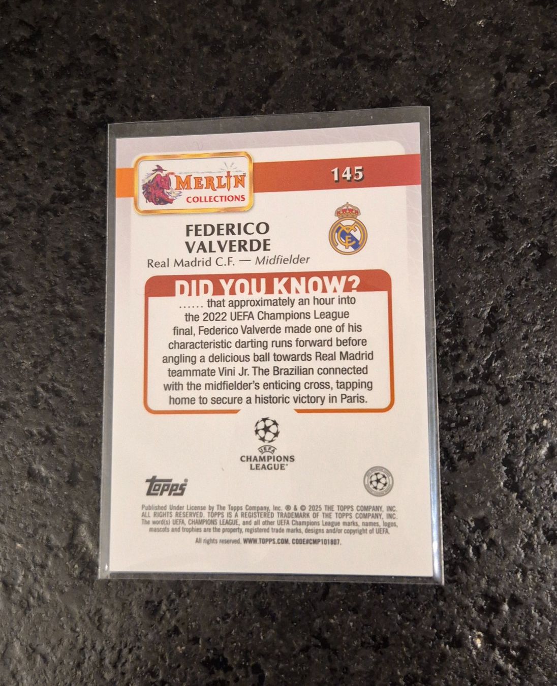 Topps Carte collezionabili: Federico Valverde /15 - Real Madrid - Topps – Nuovo (secondo la descrizione) da Burg AG venduto da Danoe 1