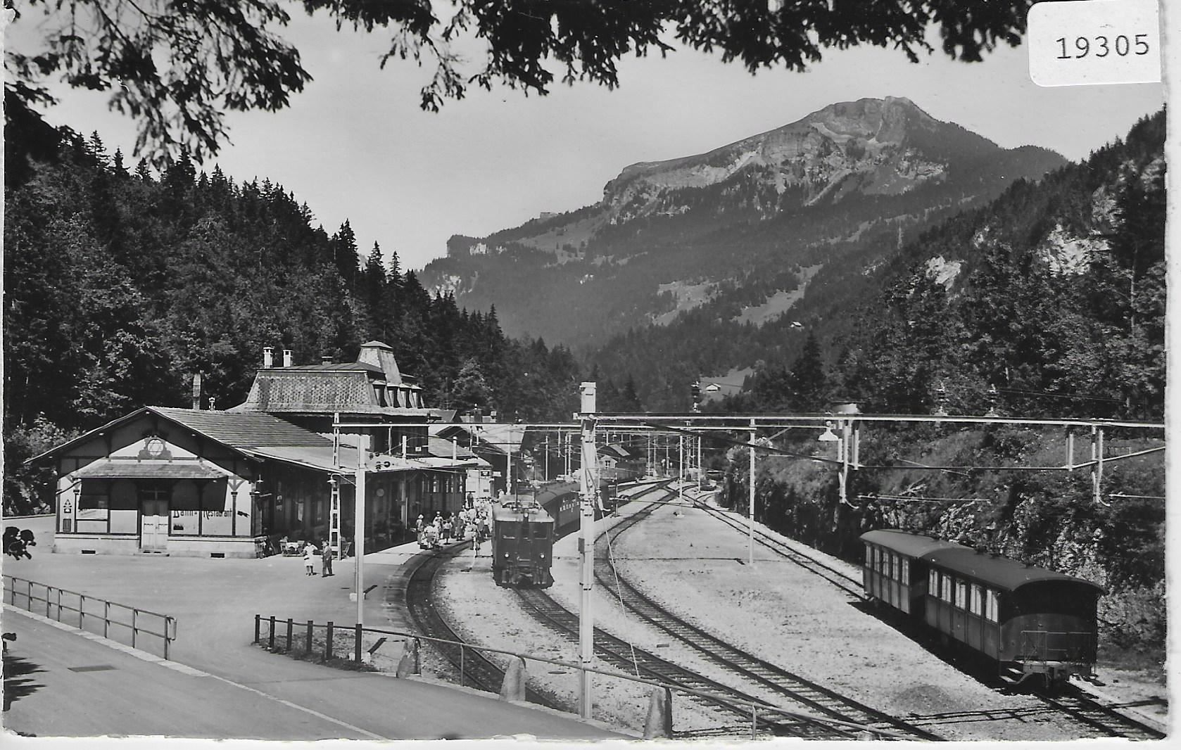 Grafiken & Lithographien: Bahnhof u. Buffet Brünig-Hasliberg – Antik aus Ettingen von Kartenplanet