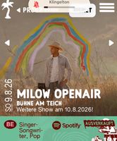 2 Tickets für Milow 09.08.26 Mühle Hunziken, Rubigen/Openair