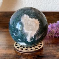 ✲ Moosachat Kugel ✲ 311g / Ø 61mm Moos Agate Sphere