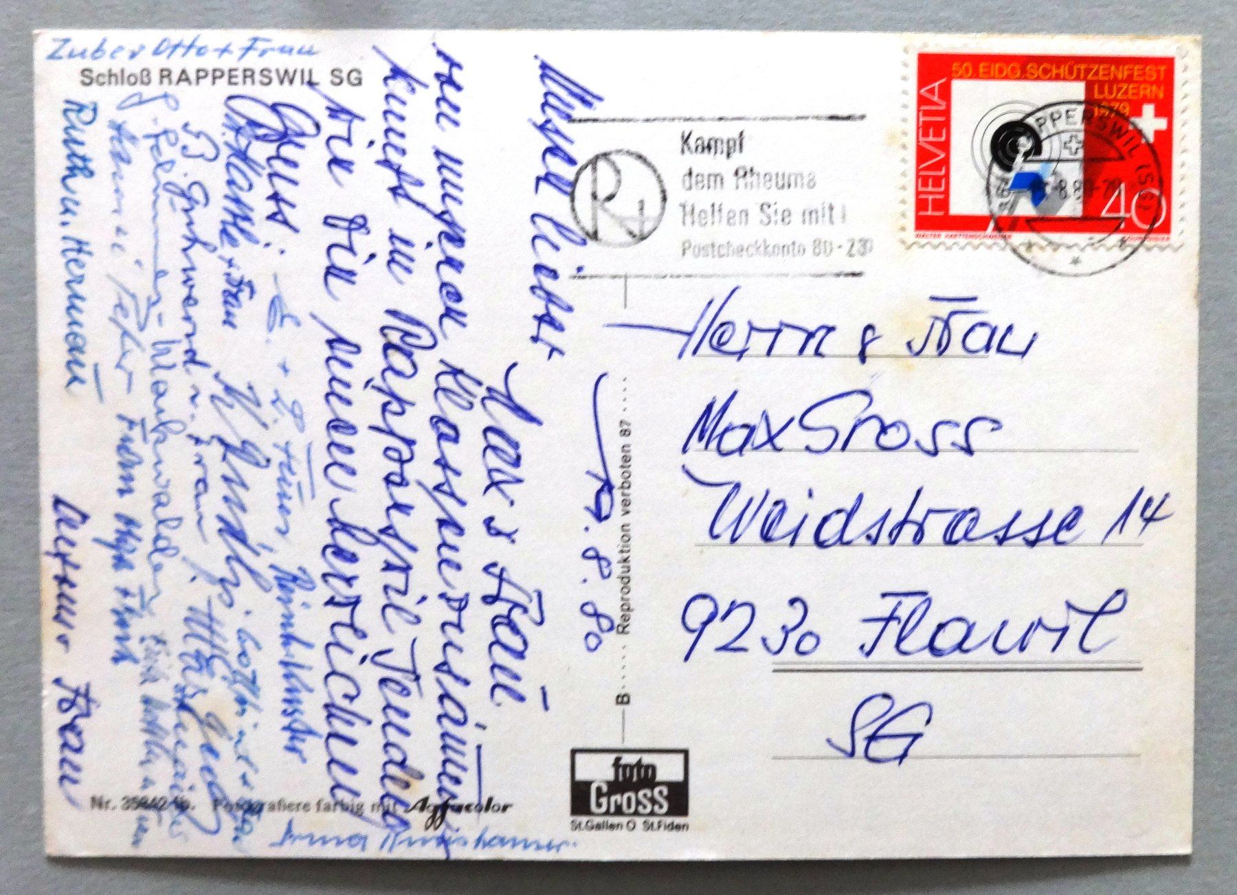 Cartoline postali: Schloss Rapperswil – Difettoso da Fétigny venduto da Billy2miny 1