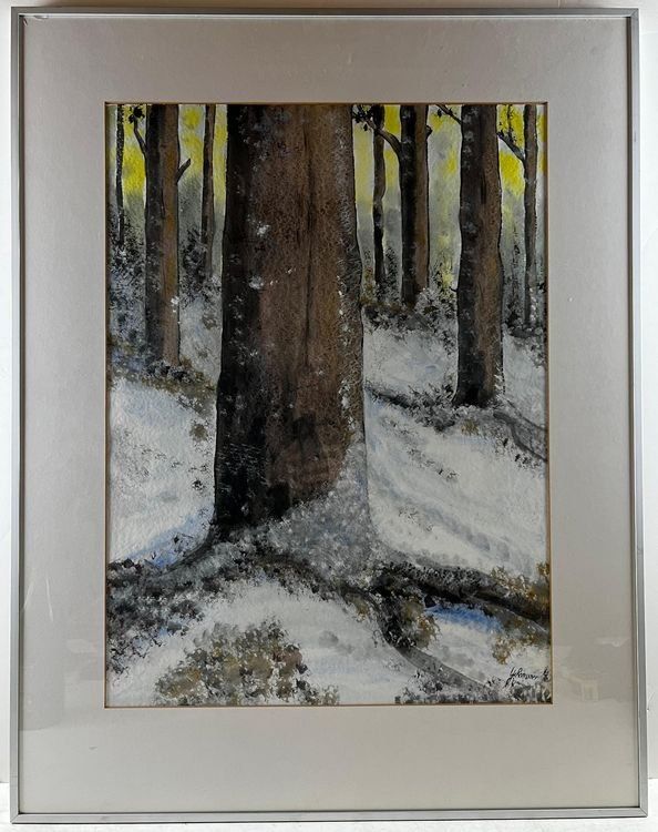 Dipinti: Wald im Winter- Aquarell – Usato da Hinwil venduto da Grossformat