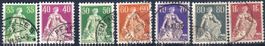 1933/34 SERIE GERIFFELT Z SITZENDE HELVETIA GESTEMPELT-AB173