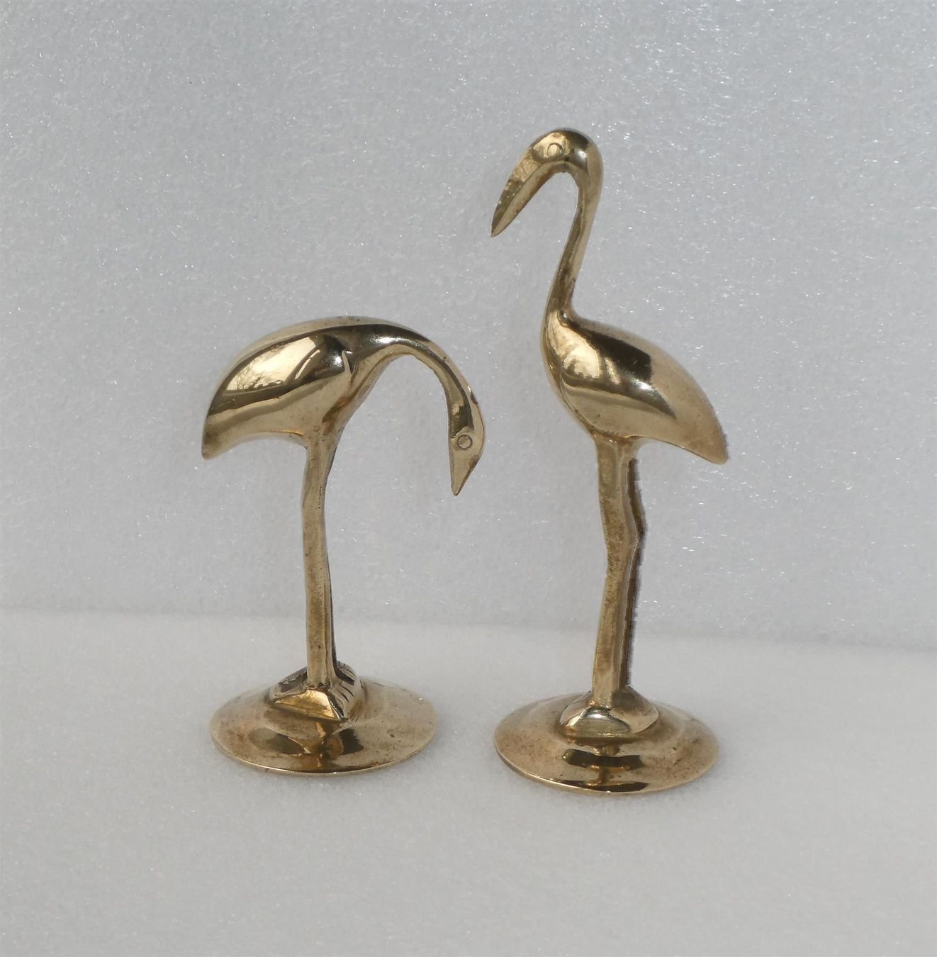 Statuette: zwei Figuren Messing Messingfigur Vogel Storch Reiher – Usato da Frauenfeld venduto da Astra13 1