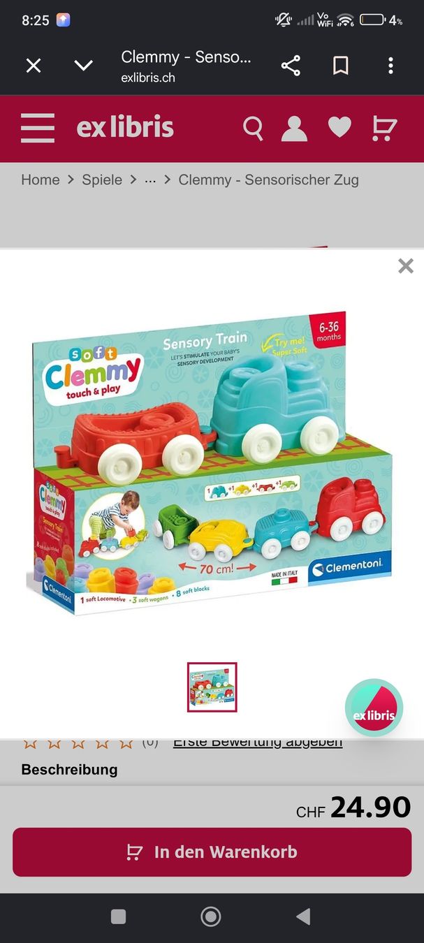 Giocattoli: soft clemmy Zug – Nuovo (secondo la descrizione) da Niederbüren venduto da Stefanobavaro