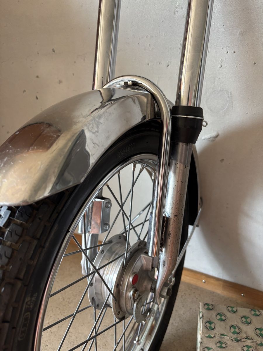 Puch Ciclomotori: Puch Maxi CHOPPER Gabel mit NOS Speichenfelge – Usato da Gerlafingen venduto da alpenbrevet 1