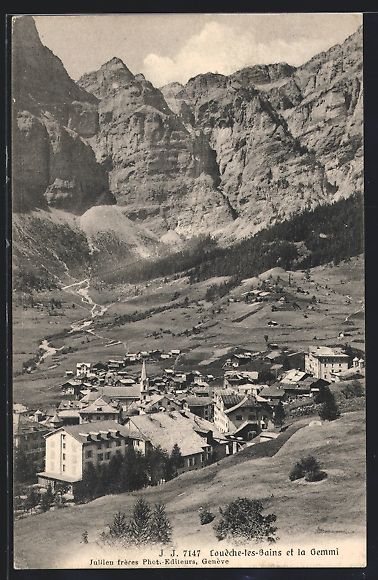 Cartoline postali: AK Loeche-les-Bains, Panorama, Gemmi – Usato da Berlin venduto da bartko-reher
