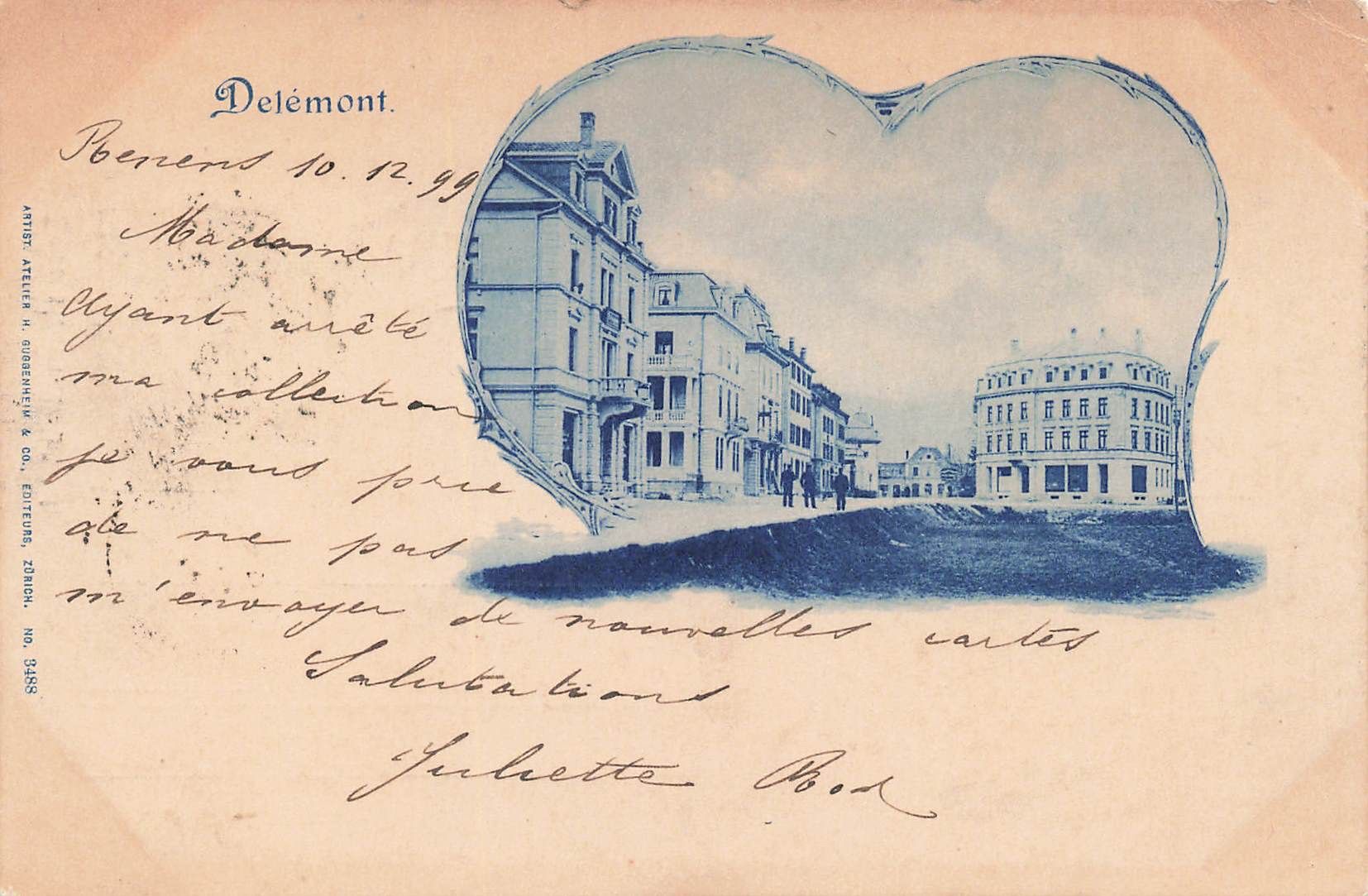 Cartoline postali: Delemont JU – Usato da Biasca venduto da Blenio71