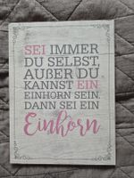 Holzschild Einhorn Spruch