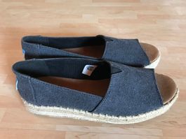 NEU: Tom's / Toms, schwarzgraue Sandalen, Alpargata, 36 35.5