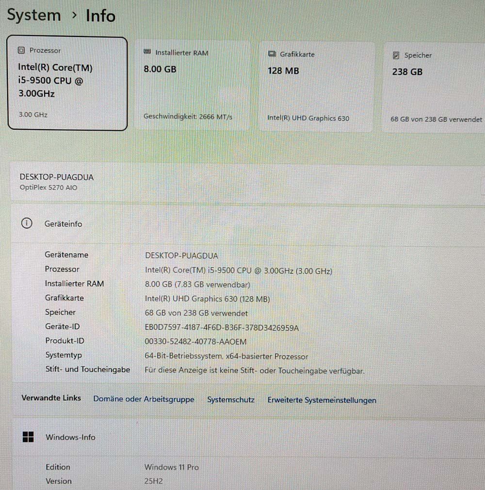 Dell PC: DELL Optiplex 5270 AIO - All-In-One Computer – Usato da Egerkingen venduto da BISTEC 6