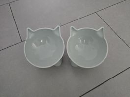 2x Katzen Futternapf  schräg gestellt süss 🐾 