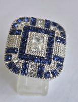 Ring mit blauen und weissen Steinen Modeschmuck neu