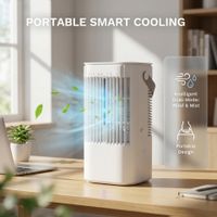 Tragbar Mini‑Luftkühler 90° drehbar USB‑C mit Nachtlicht