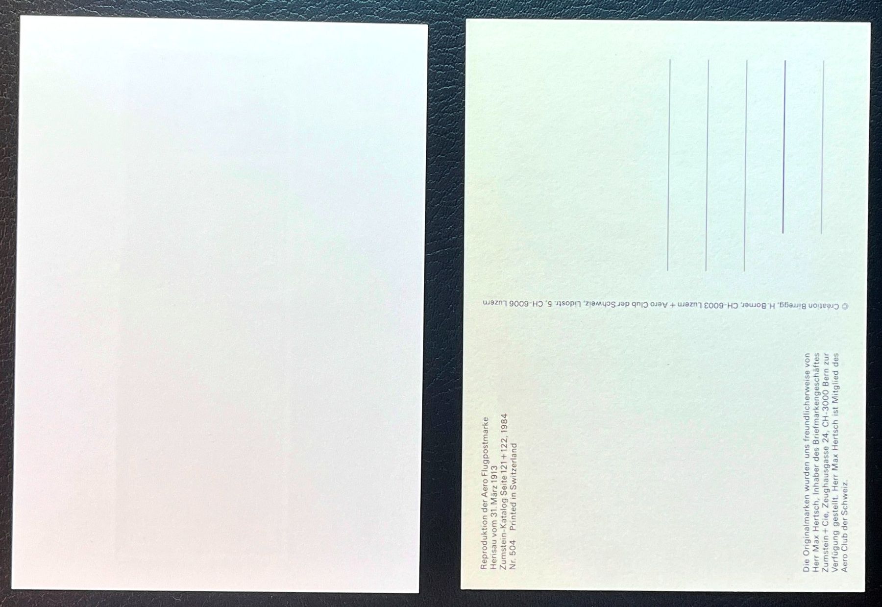 Alle Briefmarken: Karten mit Flugpostvorläufer Drucken – Neu (gemäss Beschreibung) aus Bern von nik688 3