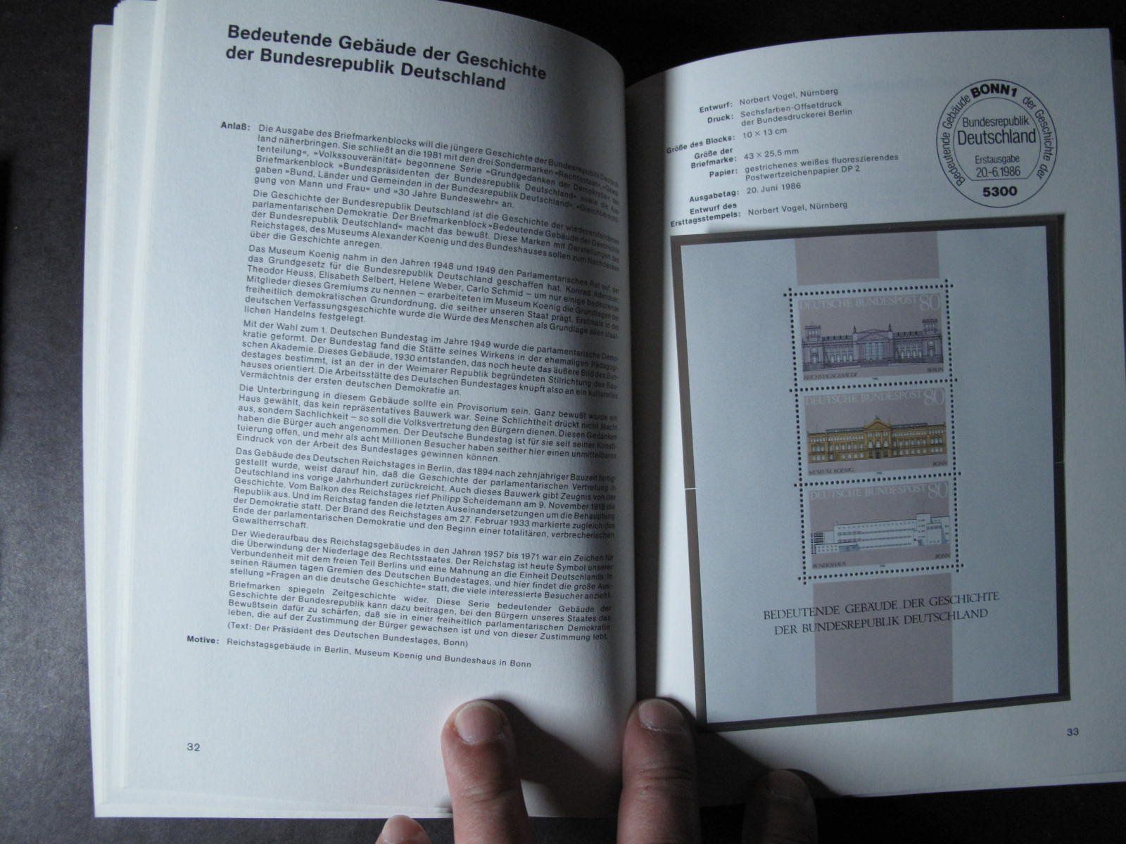 Album: BRD & Berlin 1986 Sonderpostwertzeichen buch ** – Usato da Wil SG venduto da fva01 1
