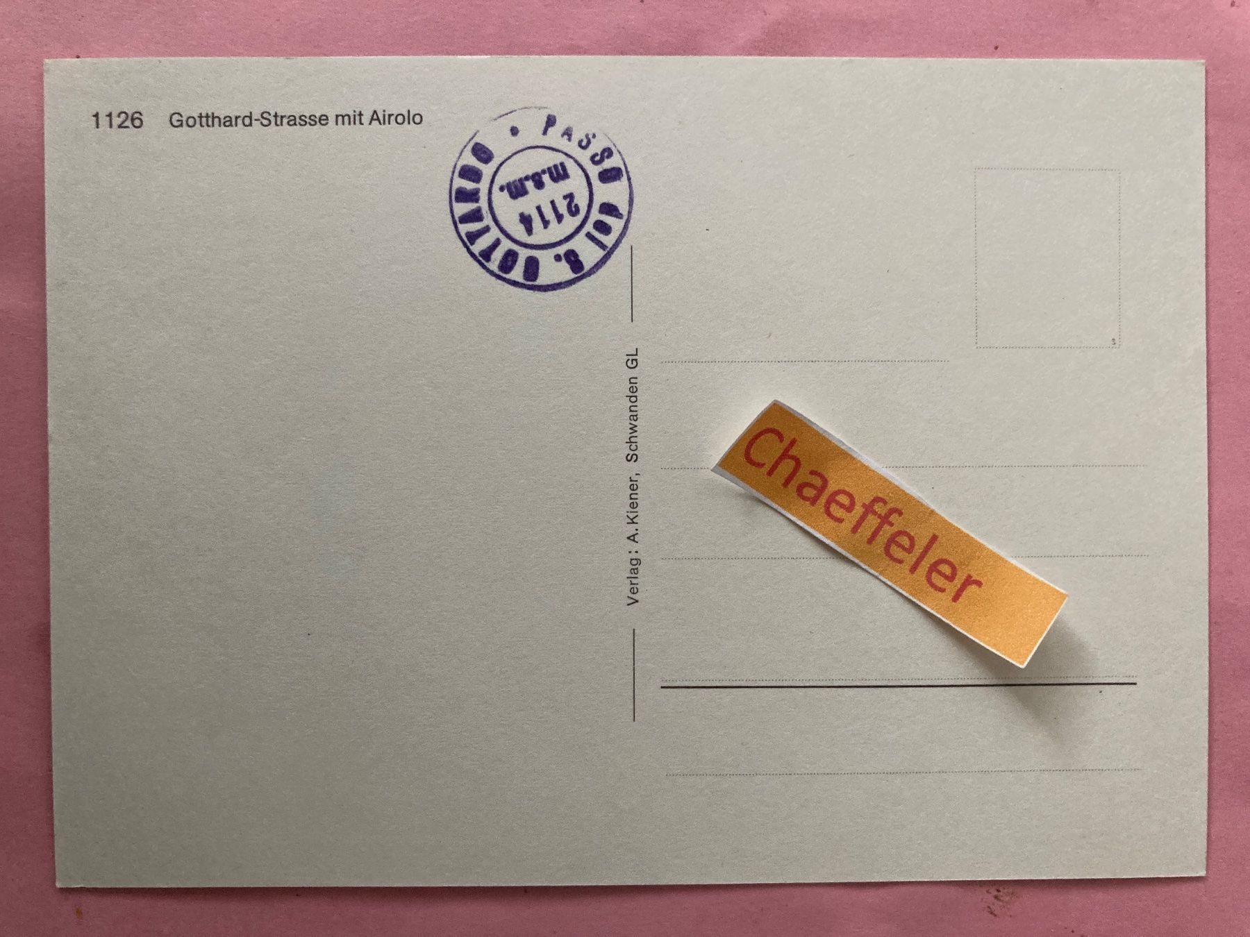 Cartes postales: Gotthard-Strasse – D'occasion à Zürich par Chaeffeler 1