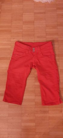 Orange-rote Sommer Pepe-Jeans Damen Gr.25 Knielang