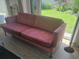 Velvet Sofa in Rosa, 3-Sitzer, 200 cm